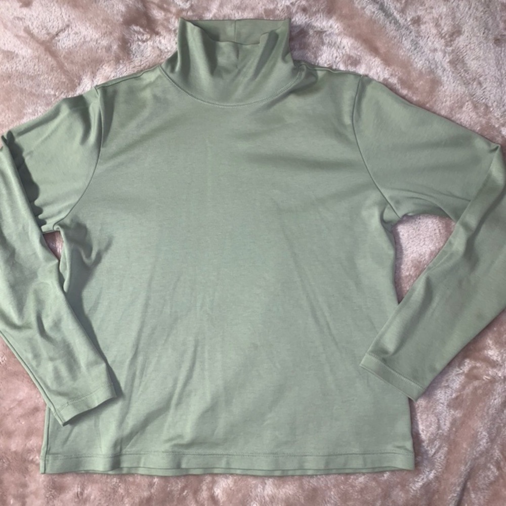 L.L. Bean Soft Green Mockneck